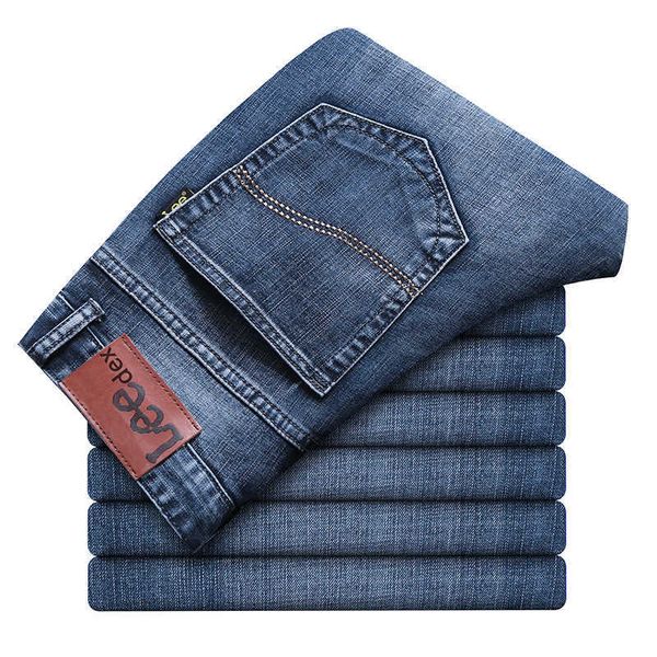 high-end summer thin men's jeans business high waist straight tube loose long pants men, Blue
high-end summer thin men's jeans business high waist straight tube loose long pants men, Blue