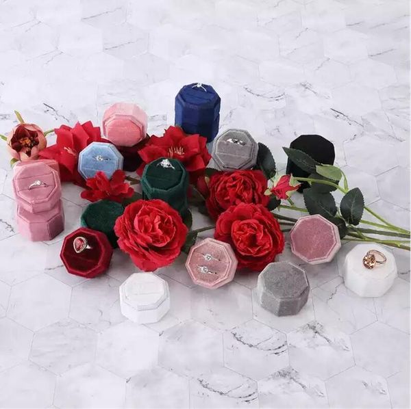 velvet double ring box octagon wedding ceremony ring boxes jewelry display storage case earrings gift package, Black;white
velvet double ring box octagon wedding ceremony ring boxes jewelry display storage case earrings gift package, Black;white