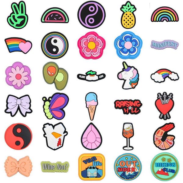 new cartoon pvc croc charms rainbow flowers shoes accessories clogs sandals wristband decorations kids party gifts, White;pink
new cartoon pvc croc charms rainbow flowers shoes accessories clogs sandals wristband decorations kids party gifts, White;pink