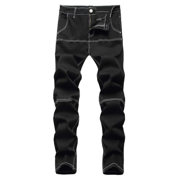 men's jeans men's black slim stretch denim jeans spliced patchwork contrast color pants streetwear trousers t221102, Blue
men's jeans men's black slim stretch denim jeans spliced patchwork contrast color pants streetwear trousers t221102, Blue