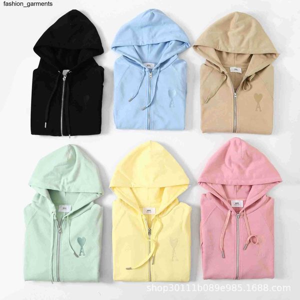 women's sweaters designer correct version amis new makaron zippered cardigan hooded sweater coat men women, White;black
women's sweaters designer correct version amis new makaron zippered cardigan hooded sweater coat men women, White;black
