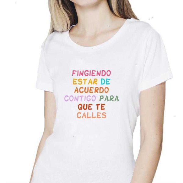 pretending its late spanish camiseta t shirt mujer letter print women t-shirts, White
pretending its late spanish camiseta t shirt mujer letter print women t-shirts, White