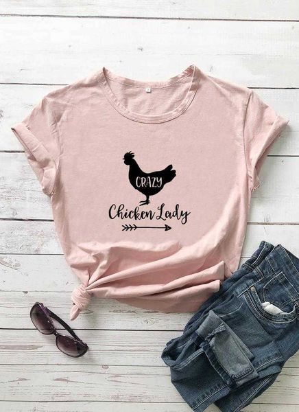 crazy chicken lady womens tee t-shirt printed arrival summer funny casual farmer, White
crazy chicken lady womens tee t-shirt printed arrival summer funny casual farmer, White