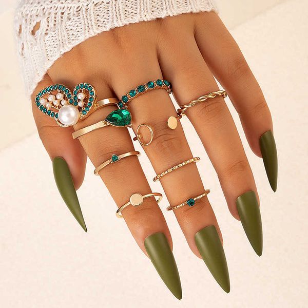 new band rings ins style butterfly pearl inlaid open green diamond set eight piece ring, Silver
new band rings ins style butterfly pearl inlaid open green diamond set eight piece ring, Silver
