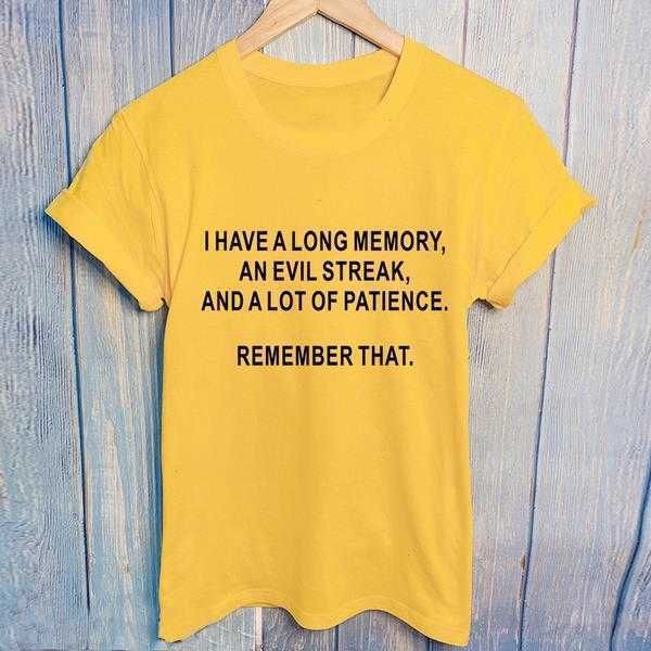 cute evil streak womens t-shirt saying short sleeves funny long memory, White
cute evil streak womens t-shirt saying short sleeves funny long memory, White