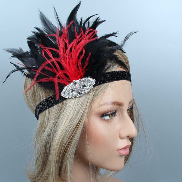 black & red feather elastic headbands with silver crystal beading halloween christmas gatsby flapper hair band hair accessories indian
black & red feather elastic headbands with silver crystal beading halloween christmas gatsby flapper hair band hair accessories indian