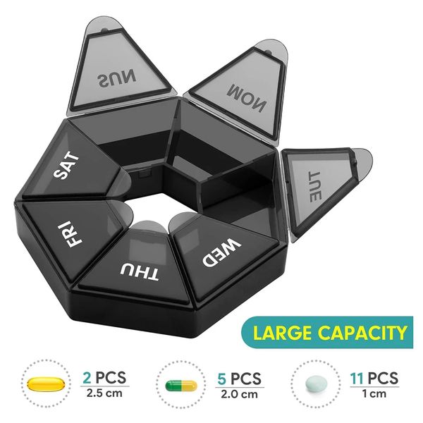 costumes 2pcs pill case plastic 7 days tablet candy box portable storage tablet holder travel organizer pills dispenser container cospl, Black
costumes 2pcs pill case plastic 7 days tablet candy box portable storage tablet holder travel organizer pills dispenser container cospl, Black