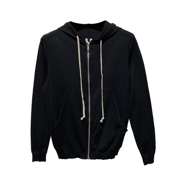 high street original rick women knit zipper solid color pocket knit slim fit comfortable hooded owens knitting soft jumper hoodie, Black
high street original rick women knit zipper solid color pocket knit slim fit comfortable hooded owens knitting soft jumper hoodie, Black
