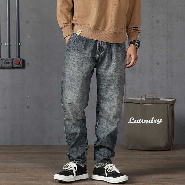 autumn and winter jeans male fat guy washed men's trousers nostalgic straight tube loose trendy style and denim, Blue
autumn and winter jeans male fat guy washed men's trousers nostalgic straight tube loose trendy style and denim, Blue