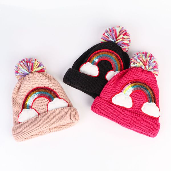 winter children's knitted hat warm rainbow embroidered baby wool hat pure cotton lining, Blue;gray
winter children's knitted hat warm rainbow embroidered baby wool hat pure cotton lining, Blue;gray