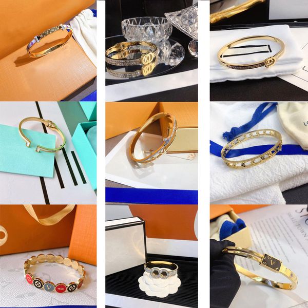 20style designer bangle luxury jewelry charm bracelet women letter plated stainless steel 18k gold wristband party gifts accessories hollow, Black
20style designer bangle luxury jewelry charm bracelet women letter plated stainless steel 18k gold wristband party gifts accessories hollow, Black