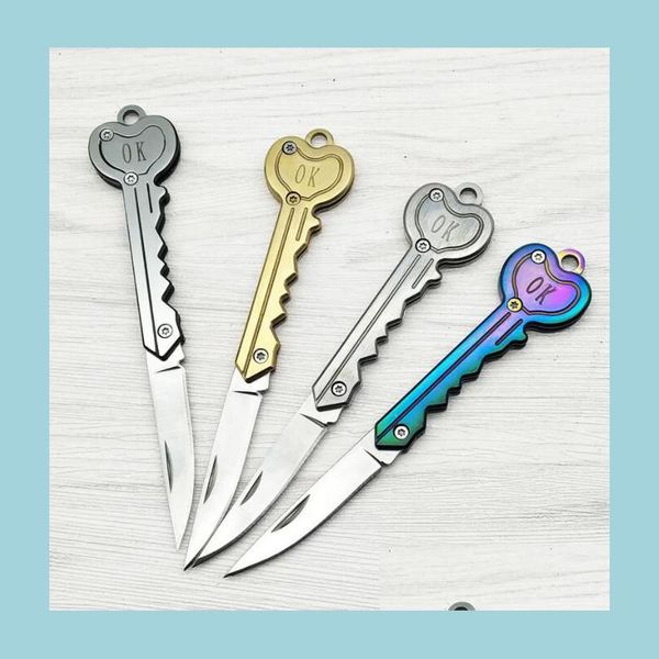 keychains lanyards key shape mini folding knife outdoor saber pocket fruit mtifunctional chain swiss selfdefense knives edc tool d dhgf3, Silver
keychains lanyards key shape mini folding knife outdoor saber pocket fruit mtifunctional chain swiss selfdefense knives edc tool d dhgf3, Silver