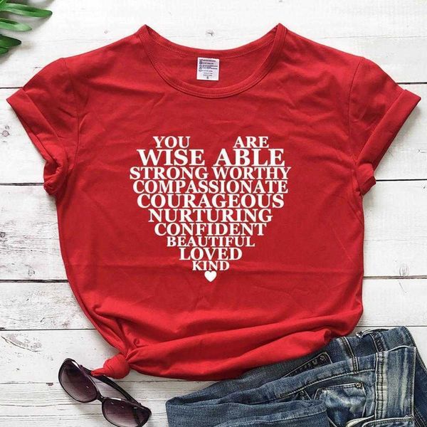 you are wise able womens t-shirt strong worthy t shirrt big heart pure casual, White
you are wise able womens t-shirt strong worthy t shirrt big heart pure casual, White