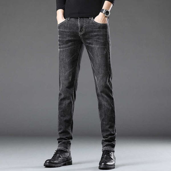 men's jeans slim fitting elastic trend youth spring and autumn new trend pants, Blue
men's jeans slim fitting elastic trend youth spring and autumn new trend pants, Blue