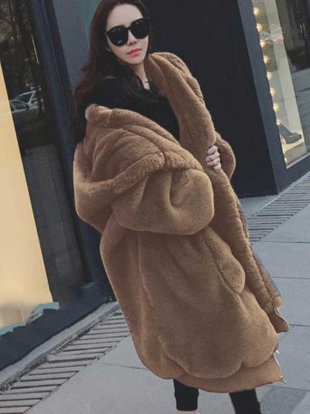women's fur faux 2022 coat casual hoodies ry thick warm long rabbit jacket loose winter casaco feminino t221102, Black
women's fur faux 2022 coat casual hoodies ry thick warm long rabbit jacket loose winter casaco feminino t221102, Black