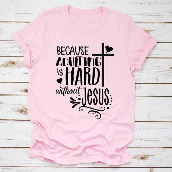 because adulting is hard without t shirt jesus christian clothing faith cross, White
because adulting is hard without t shirt jesus christian clothing faith cross, White