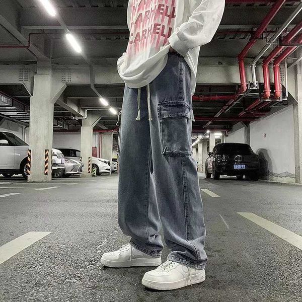 jeans men's summer high street wide leg loose straight pants fashion brand, Blue
jeans men's summer high street wide leg loose straight pants fashion brand, Blue
