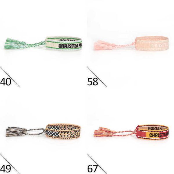fashion luxury women bracelets brand d designer bangle jewelry bohemian female embroidered letter hand woven tassel rope bracelet men girl f, Golden;silver
fashion luxury women bracelets brand d designer bangle jewelry bohemian female embroidered letter hand woven tassel rope bracelet men girl f, Golden;silver