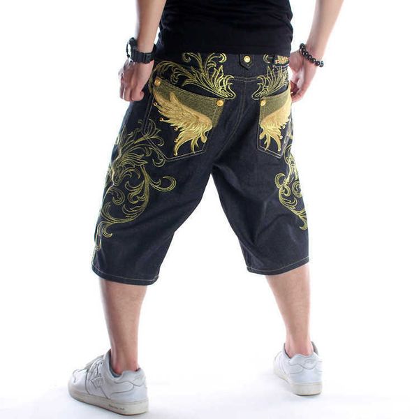 summer fashion loose plus size denim male youth hip hop personality embroidery capris, Blue
summer fashion loose plus size denim male youth hip hop personality embroidery capris, Blue