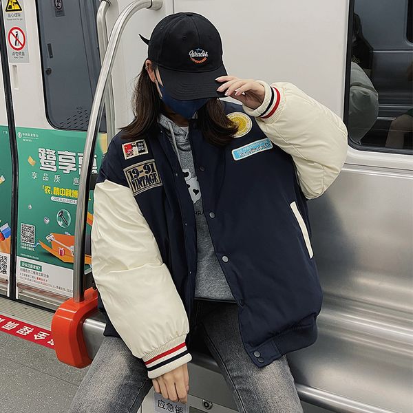 winter fashion women down parkas cotton outerwear daily baseball buttons jacket, Black
winter fashion women down parkas cotton outerwear daily baseball buttons jacket, Black