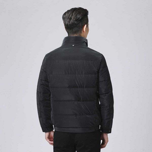 brand winter men's solid color stand collar zipper placket texture luster thick down jacket, Black
brand winter men's solid color stand collar zipper placket texture luster thick down jacket, Black