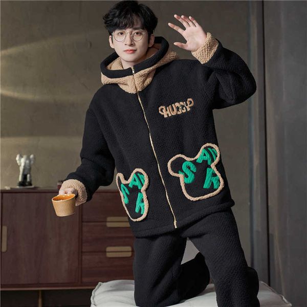 men's sleepwear large bust warm man fleece pajamas winter men thick hood flannel kigurumi female pajama set flannel sleepwear velvet ni, Black;brown
men's sleepwear large bust warm man fleece pajamas winter men thick hood flannel kigurumi female pajama set flannel sleepwear velvet ni, Black;brown