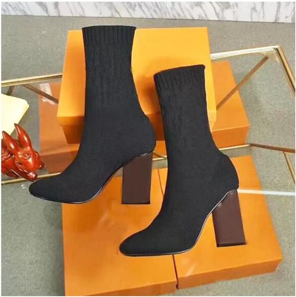 2heeled heel boots elastic boot women shoes high heels autumn winter socks fashion knitted designer alphabetic lady letter thick large size, Black
2heeled heel boots elastic boot women shoes high heels autumn winter socks fashion knitted designer alphabetic lady letter thick large size, Black