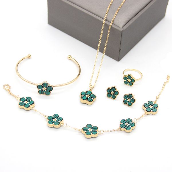 bracelet earrings necklace gd luxury brand /set flower pendant jewelry set for women butterfly four leaf clover rings gift 2022 drop smtls, Black
bracelet earrings necklace gd luxury brand /set flower pendant jewelry set for women butterfly four leaf clover rings gift 2022 drop smtls, Black