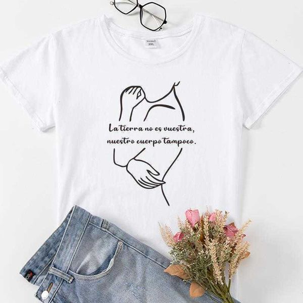 spanish camiseta de mujer summer short sleeve women t-shirts letter print, White
spanish camiseta de mujer summer short sleeve women t-shirts letter print, White