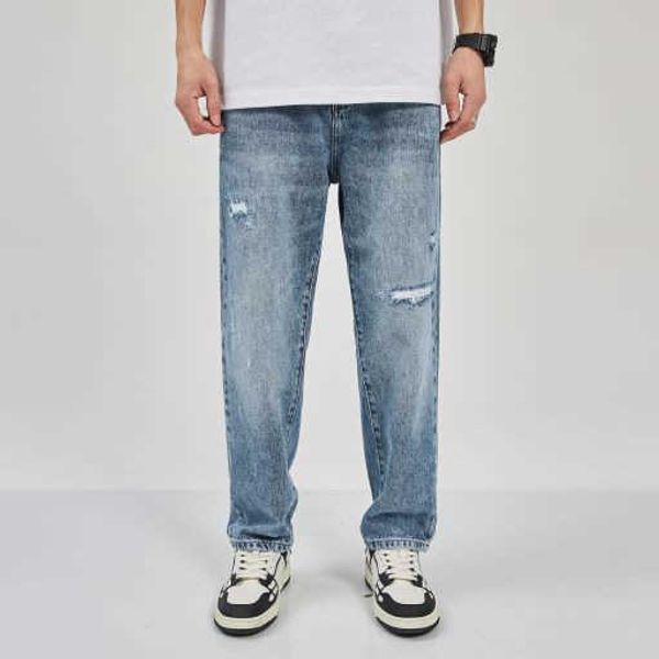fashion men's personality broken patch jeans casual long pants spring and autumn loose straight fashion, Blue
fashion men's personality broken patch jeans casual long pants spring and autumn loose straight fashion, Blue