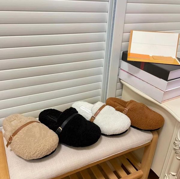 designer lamb wool slippers winter plush flat bottom scuffs womens fur fluffy warmth comfortable belt fastener womens half slipper letter, Black
designer lamb wool slippers winter plush flat bottom scuffs womens fur fluffy warmth comfortable belt fastener womens half slipper letter, Black