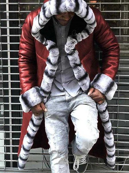 men's fur faux fur men's coat faux leather fleece fur patchwork long hooded jacket imitation leather trench coats winter overcoat, Black
men's fur faux fur men's coat faux leather fleece fur patchwork long hooded jacket imitation leather trench coats winter overcoat, Black
