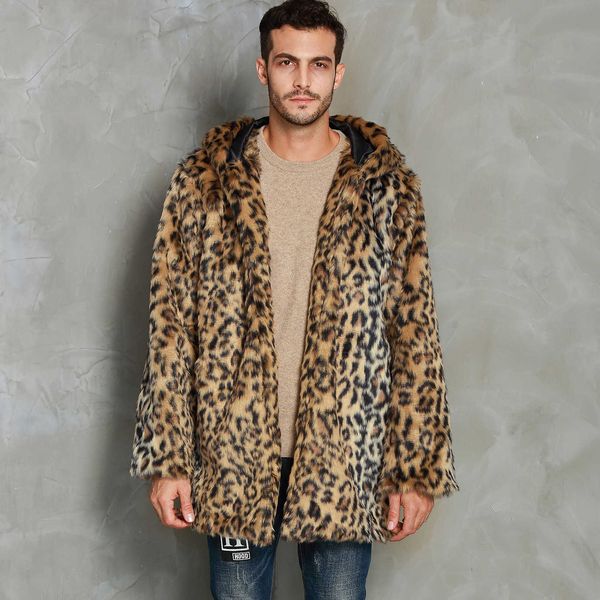 men's fur faux mens coat autumn winter new leopard print fashion hooded plush cold resistance mid-long jackets t221102, Black
men's fur faux mens coat autumn winter new leopard print fashion hooded plush cold resistance mid-long jackets t221102, Black