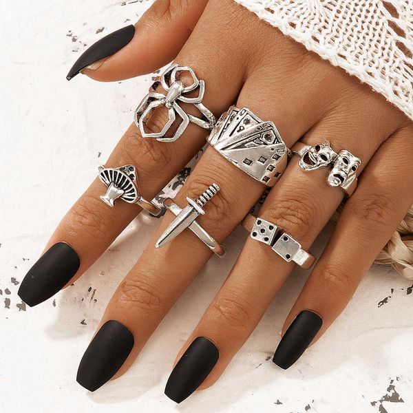 personalized new ring spider ghost face poker fashion silver six piece set exaggerated ring
personalized new ring spider ghost face poker fashion silver six piece set exaggerated ring