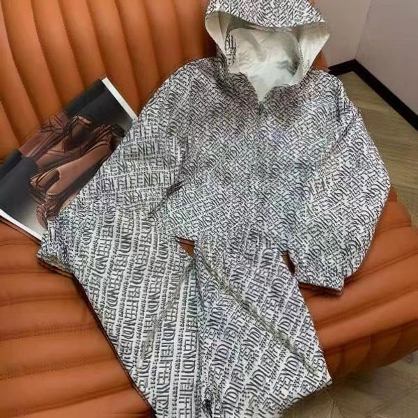 women's two piece pants dsigner casual suits designers hooded jackets capsule collection fashion reversible full ff long sleeve jacket, White
women's two piece pants dsigner casual suits designers hooded jackets capsule collection fashion reversible full ff long sleeve jacket, White