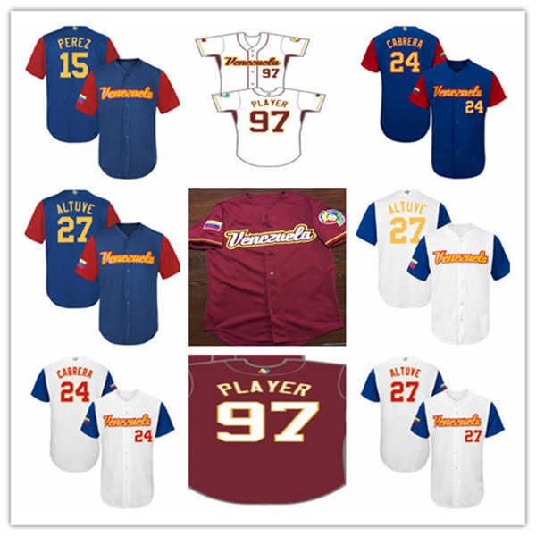 2017 venezuela world baseball jersey custom 27 jose altuve 24 miguel cabrera 15 salvador perez 34 felix hernandez 2 alcides escobar 30, Blue;black
2017 venezuela world baseball jersey custom 27 jose altuve 24 miguel cabrera 15 salvador perez 34 felix hernandez 2 alcides escobar 30, Blue;black
