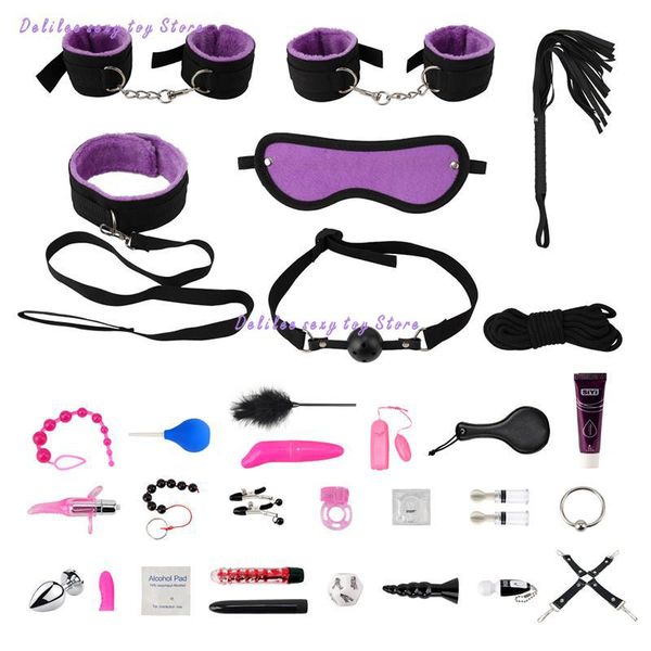 costumes 30pcs product sm game suit bondage set handcuffs ball mouth plug nylon whip kit for couple toys in love, Black
costumes 30pcs product sm game suit bondage set handcuffs ball mouth plug nylon whip kit for couple toys in love, Black