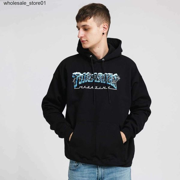 men's hoodies designer sweatshirts winter new skateboard fashion brand thrasher snow flame printed men's women's hooded plush, Black
men's hoodies designer sweatshirts winter new skateboard fashion brand thrasher snow flame printed men's women's hooded plush, Black