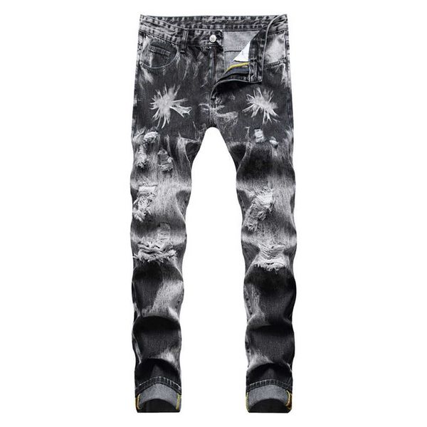 men's men's jeans tie and dye gray black denim jeans streetwear holes ripped destroyed washed pants straight trousers t221102, Blue
men's men's jeans tie and dye gray black denim jeans streetwear holes ripped destroyed washed pants straight trousers t221102, Blue