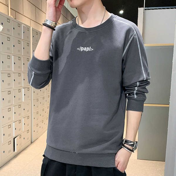 men's spring and autumn ins fashion cotton thickened loose pullover with solid long sleeve men, Black
men's spring and autumn ins fashion cotton thickened loose pullover with solid long sleeve men, Black