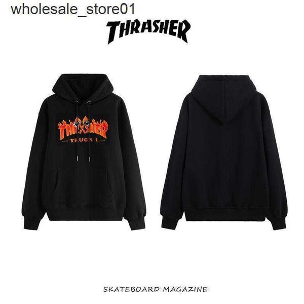 men's hoodies designer sweatshirts winter new skateboard fashion brand thrasher double printed men's women's hooded plush swe, Black
men's hoodies designer sweatshirts winter new skateboard fashion brand thrasher double printed men's women's hooded plush swe, Black