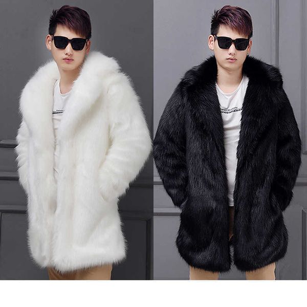 men's fur faux black/ white mens long section fake jackets large size winter warm outwears turn down collar thick coats d378 t221102
men's fur faux black/ white mens long section fake jackets large size winter warm outwears turn down collar thick coats d378 t221102