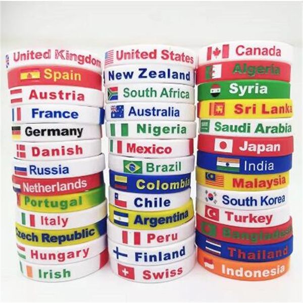 world flag jelly bracelets bangle men women silicone engraved country sports rubber wristband band cuff accessories wrist band gc1770, Black
world flag jelly bracelets bangle men women silicone engraved country sports rubber wristband band cuff accessories wrist band gc1770, Black