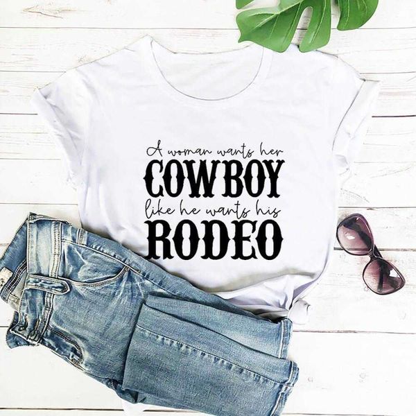 a woman wants her tee cowboy funny printed womens t shirt o-neck casual, White
a woman wants her tee cowboy funny printed womens t shirt o-neck casual, White