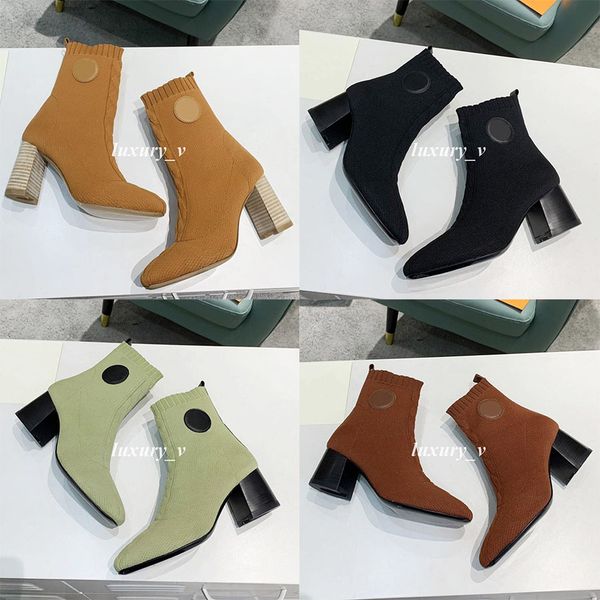 designer boots women volver ankle boot stretch knitted booties ladies stirrup heel booties sock shoes slip-on chunky heels with box, Black
designer boots women volver ankle boot stretch knitted booties ladies stirrup heel booties sock shoes slip-on chunky heels with box, Black