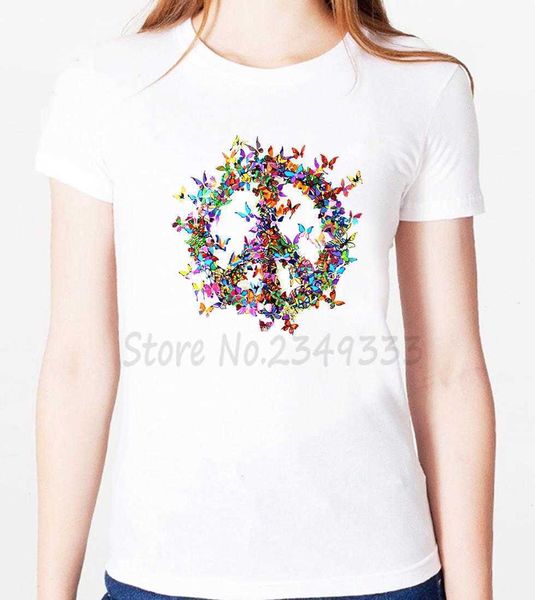 butterfly peace print women modal casual loose funny t shirts for lady tee, White
butterfly peace print women modal casual loose funny t shirts for lady tee, White