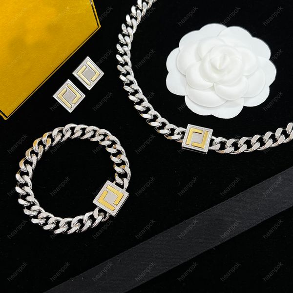designer earrings bracelets silver necklace chain jewelry luxury letter pendant f bracelet for women men earring accessories bijoux with box, Black
designer earrings bracelets silver necklace chain jewelry luxury letter pendant f bracelet for women men earring accessories bijoux with box, Black