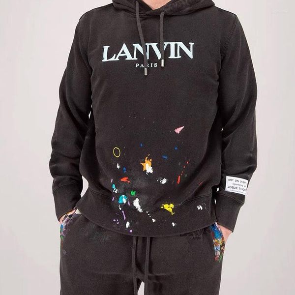 men's hoodies vintage hoodie high street cotton splash ink graffiti embroidery washed old quality oversize men women loose hooded sweat, Black
men's hoodies vintage hoodie high street cotton splash ink graffiti embroidery washed old quality oversize men women loose hooded sweat, Black