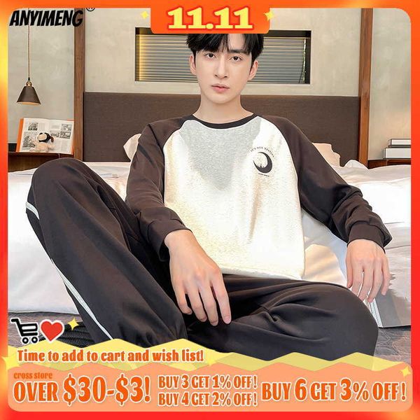 men's sleepwear fashion man's pajamas plus size l-5xl fat man's sleepwear leisure homewear cotton pjs patchwork sleeved moon, Black;brown
men's sleepwear fashion man's pajamas plus size l-5xl fat man's sleepwear leisure homewear cotton pjs patchwork sleeved moon, Black;brown