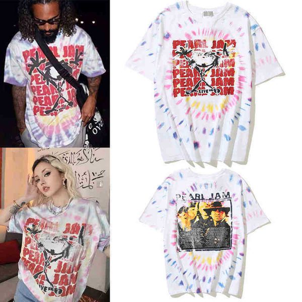 band tie dyed graffiti t shirt vtg vintages high street casual loose short sleeves tee, White;black
band tie dyed graffiti t shirt vtg vintages high street casual loose short sleeves tee, White;black
